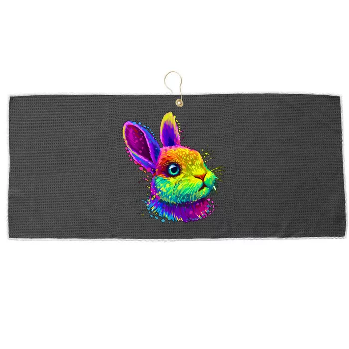 Colorful Rabbit Bunny Art Large Microfiber Waffle Golf Towel