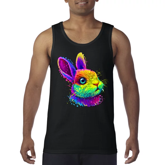 Colorful Rabbit Bunny Art Tank Top