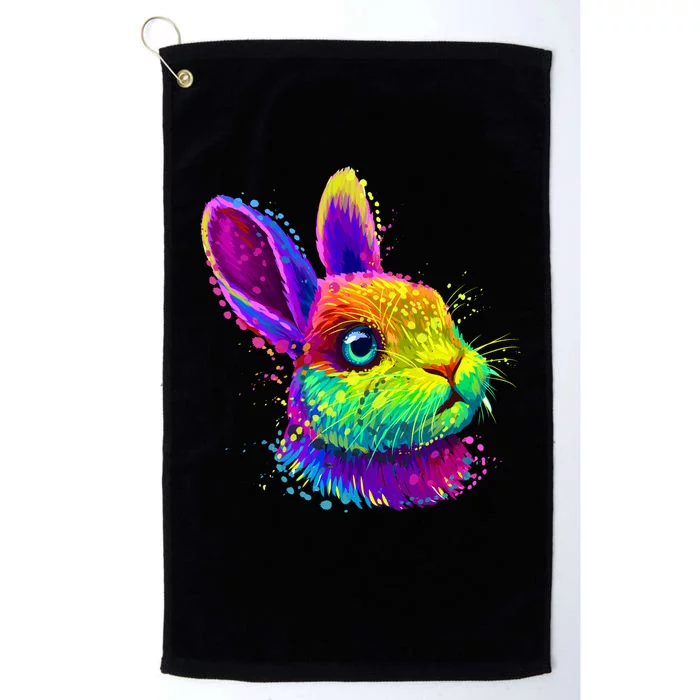 Colorful Rabbit Bunny Art Platinum Collection Golf Towel