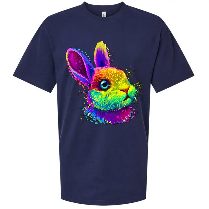 Colorful Rabbit Bunny Art Sueded Cloud Jersey T-Shirt