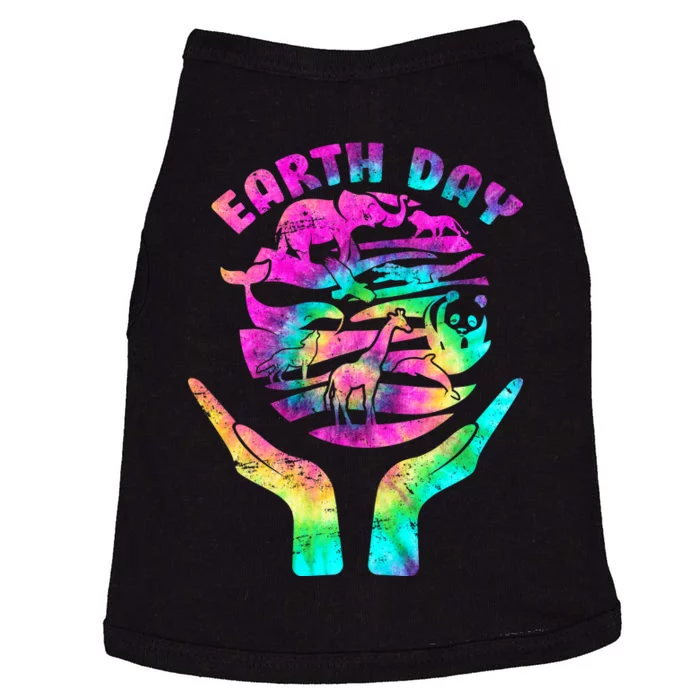 Colorful Retro Earth Day Animals Doggie Tank