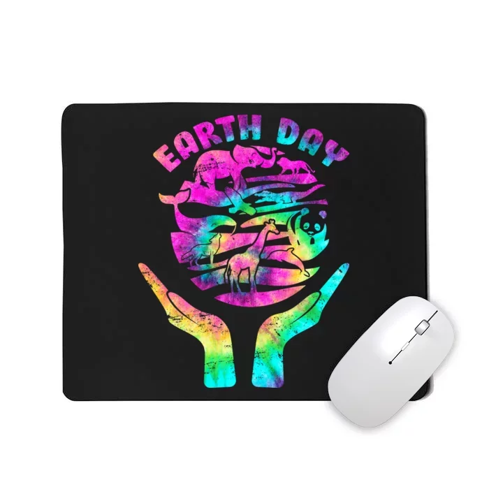 Colorful Retro Earth Day Animals Mousepad