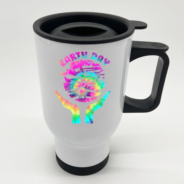 Colorful Retro Earth Day Animals Front & Back Stainless Steel Travel Mug