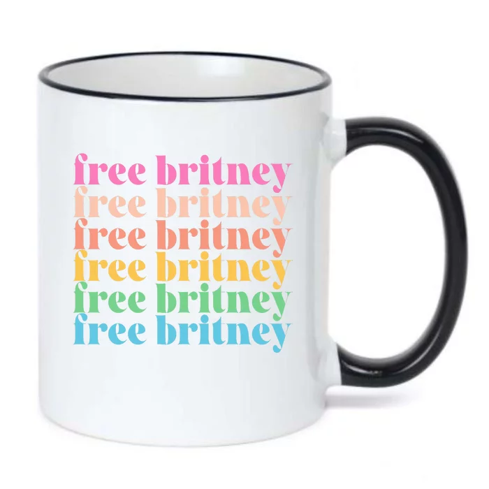 Colorful Retro Free Britney Logo Black Color Changing Mug