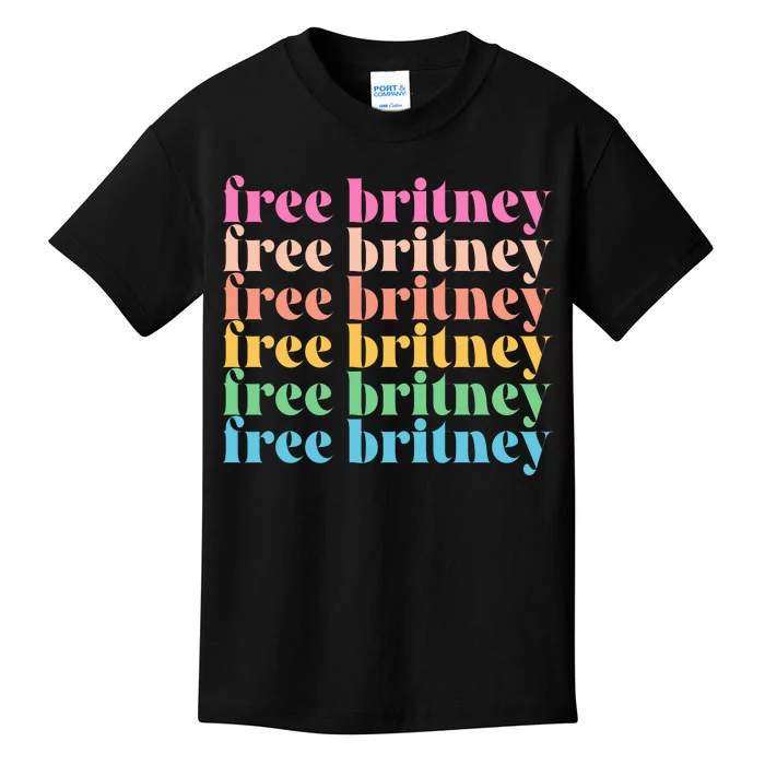 Colorful Retro Free Britney Logo Kids T-Shirt