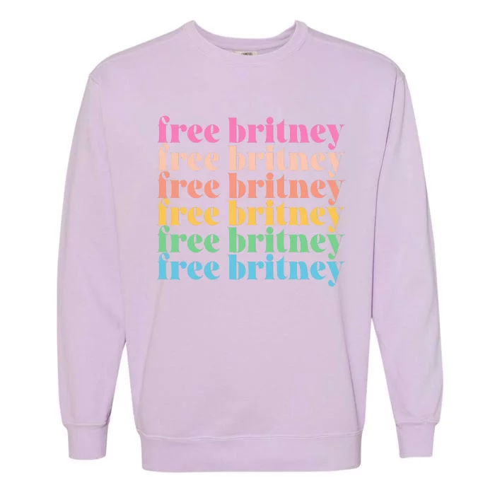 Colorful Retro Free Britney Logo Garment-Dyed Sweatshirt