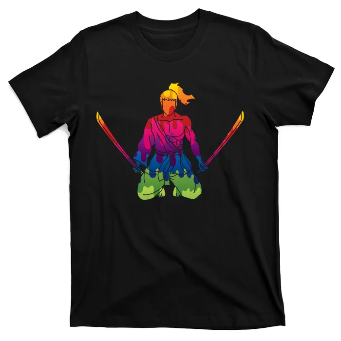 Colorful Samurai Katanas Swords Warrior T-Shirt