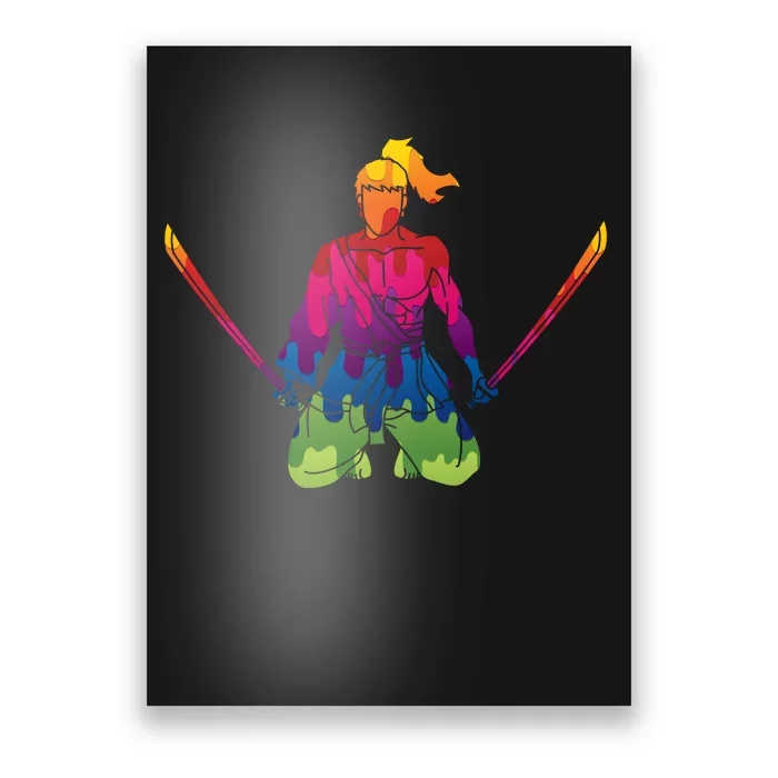 Colorful Samurai Katanas Swords Warrior Poster