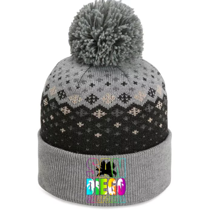 Colorful San Diego California The Baniff Cuffed Pom Beanie