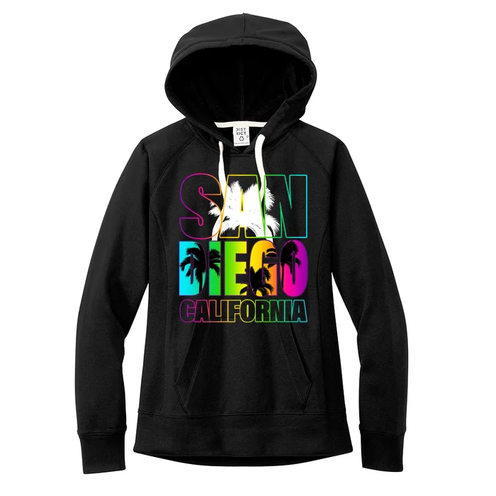 Colorful San Diego California Women's Fleece Hoodie