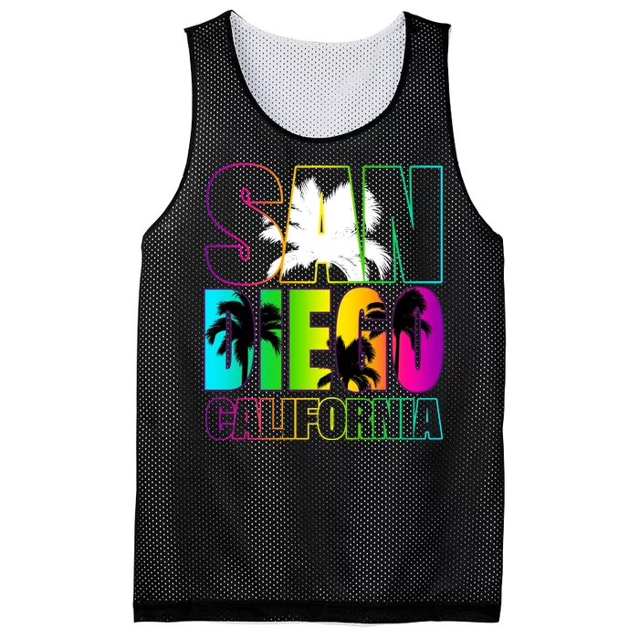 Colorful San Diego California Mesh Reversible Basketball Jersey Tank