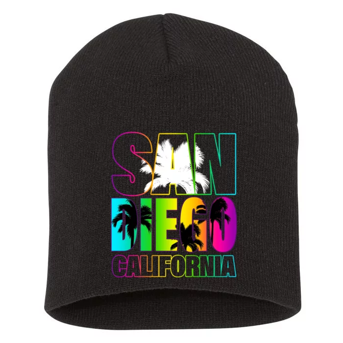 Colorful San Diego California Short Acrylic Beanie