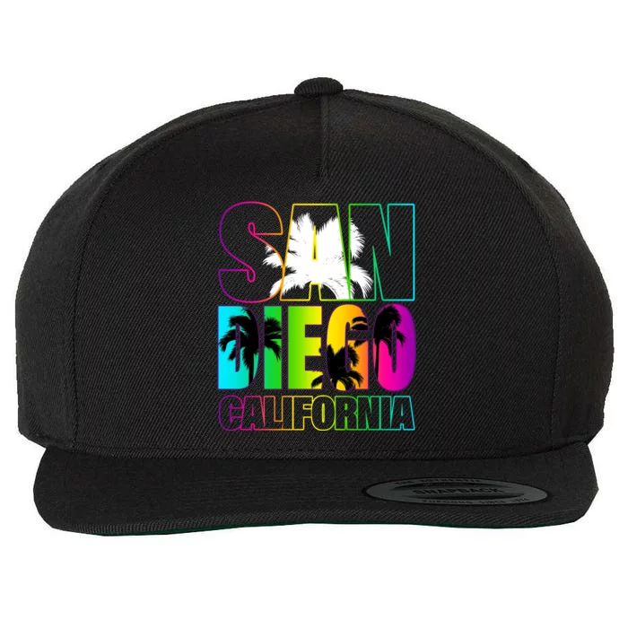 Colorful San Diego California Wool Snapback Cap