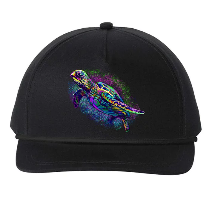 Colorful Sea Turtle Art Pattern Snapback Five-Panel Rope Hat