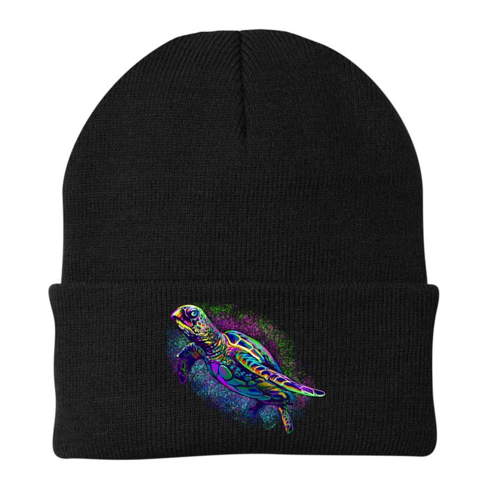 Colorful Sea Turtle Art Pattern Knit Cap Winter Beanie