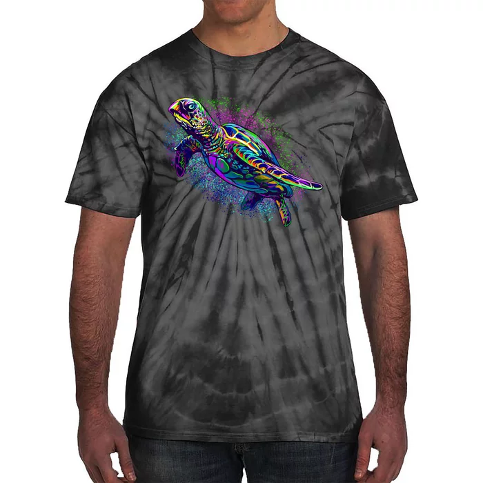 Colorful Sea Turtle Art Pattern Tie-Dye T-Shirt