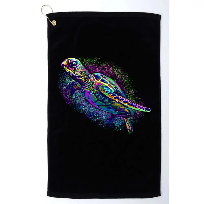 Colorful Sea Turtle Art Pattern Platinum Collection Golf Towel