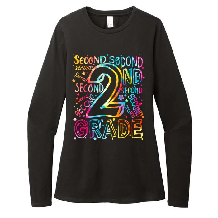 Colorful Second 2nd Grade Word Art Womens CVC Long Sleeve Shirt