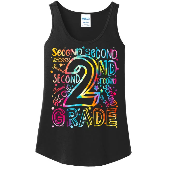 Colorful Second 2nd Grade Word Art Ladies Essential Tank