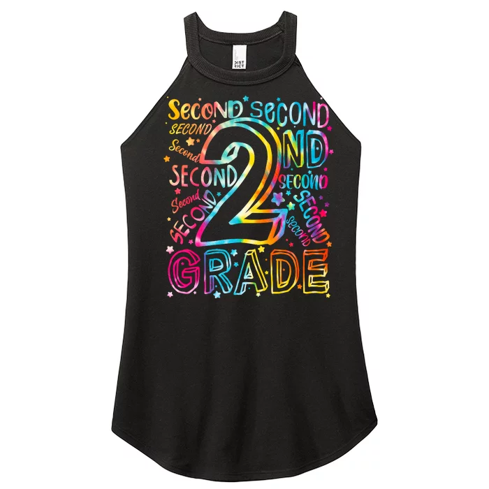 Colorful Second 2nd Grade Word Art Women’s Perfect Tri Rocker Tank