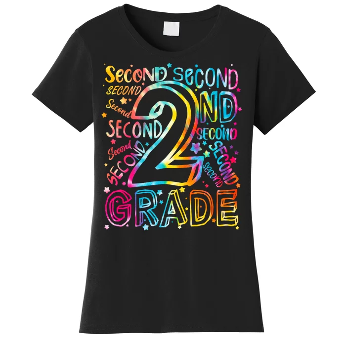 Colorful Second 2nd Grade Word Art Women's T-Shirt