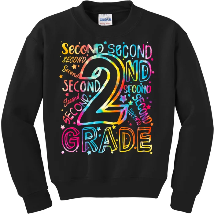 Colorful Second 2nd Grade Word Art Kids Sweatshirt