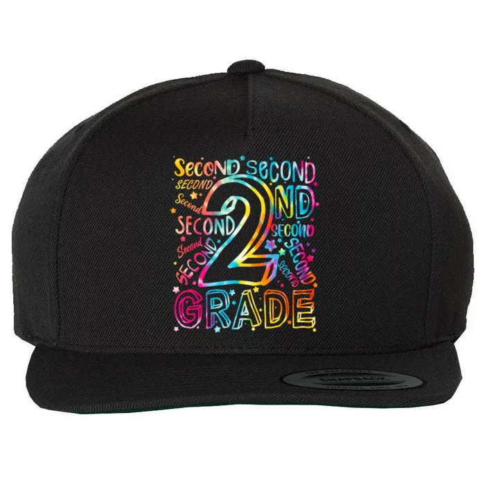 Colorful Second 2nd Grade Word Art Wool Snapback Cap