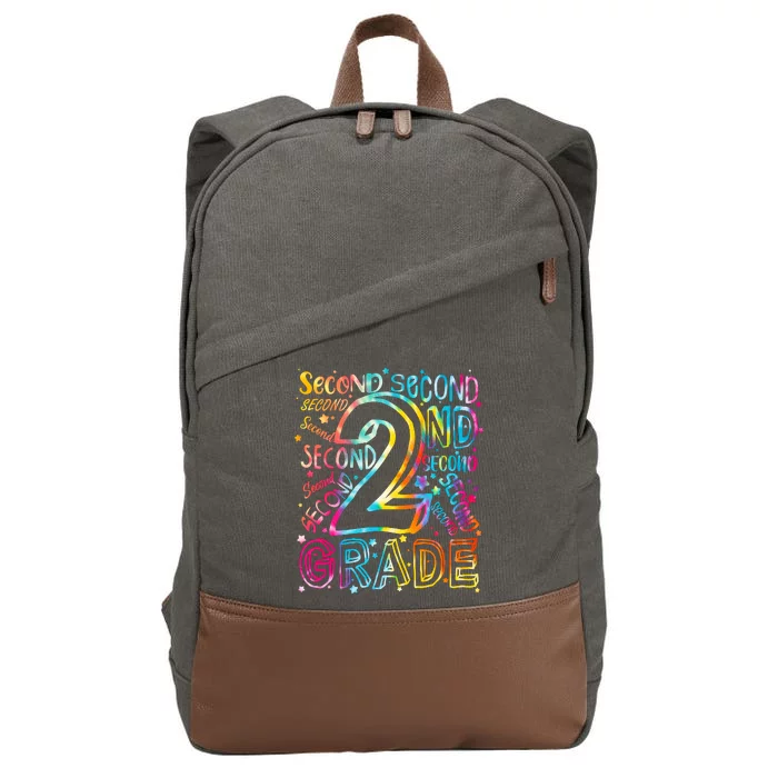 Colorful Second 2nd Grade Word Art Cotton Canvas Backpack