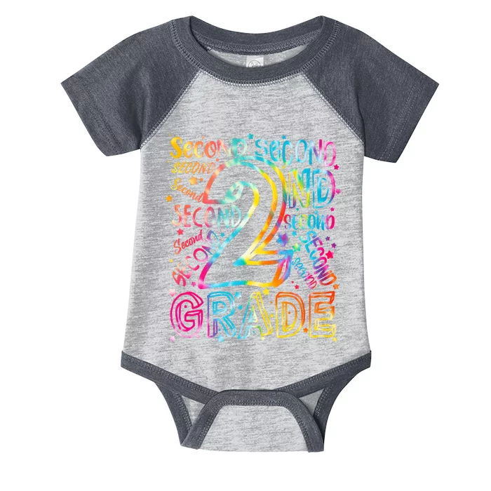 Colorful Second 2nd Grade Word Art Infant Baby Jersey Bodysuit