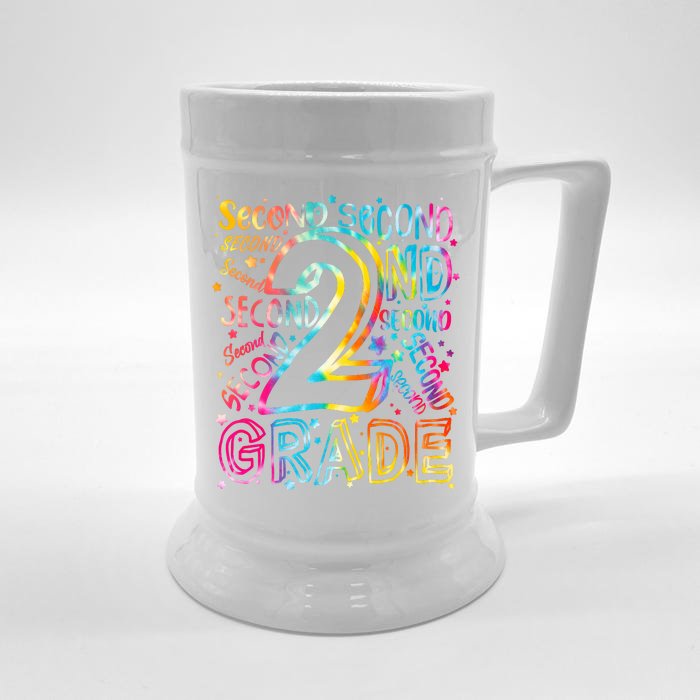 Colorful Second 2nd Grade Word Art Front & Back Beer Stein