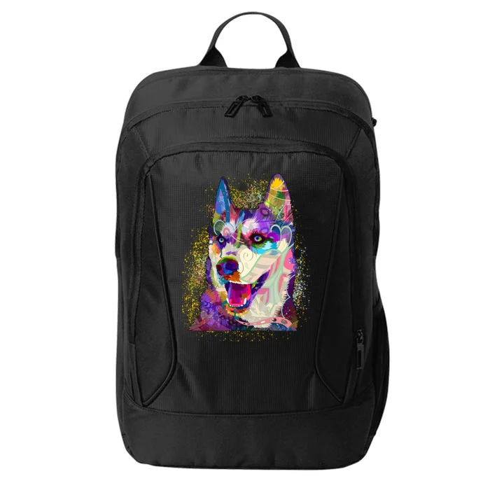 Colorful Siberian Husky City Backpack