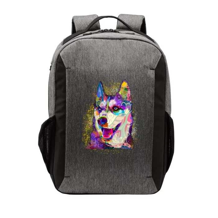 Colorful Siberian Husky Vector Backpack