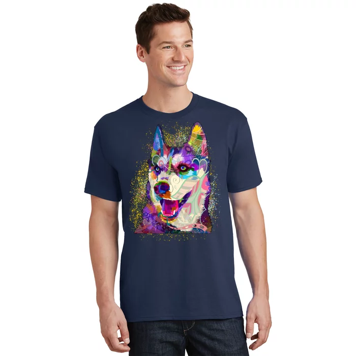 Colorful Siberian Husky T-Shirt