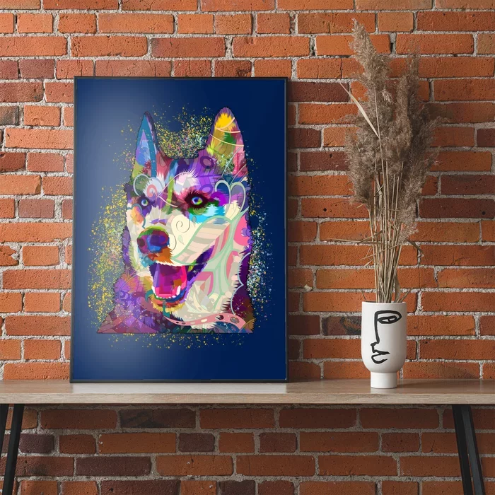 Colorful Siberian Husky Poster