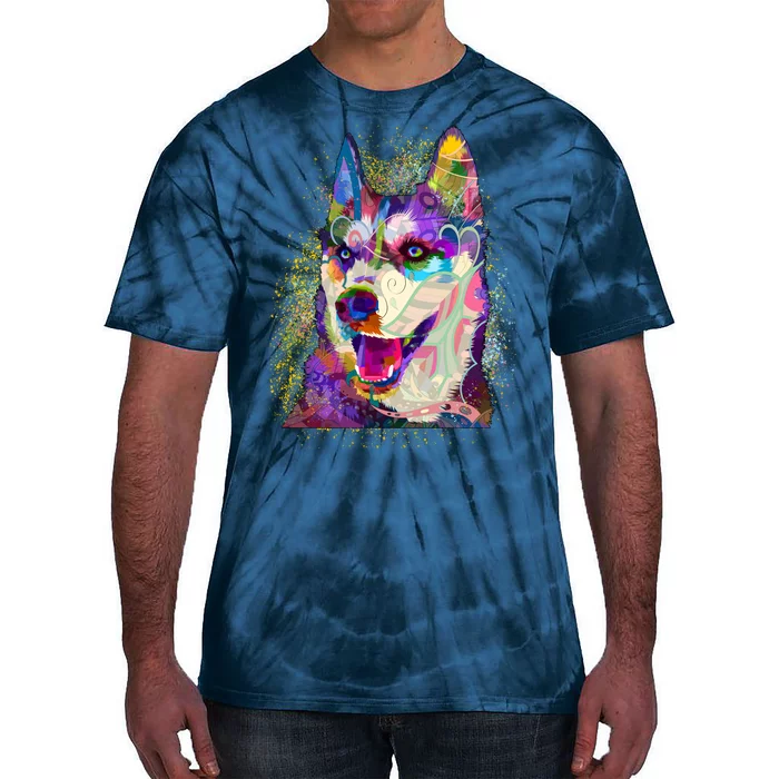 Colorful Siberian Husky Tie-Dye T-Shirt