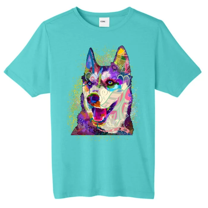 Colorful Siberian Husky ChromaSoft Performance T-Shirt