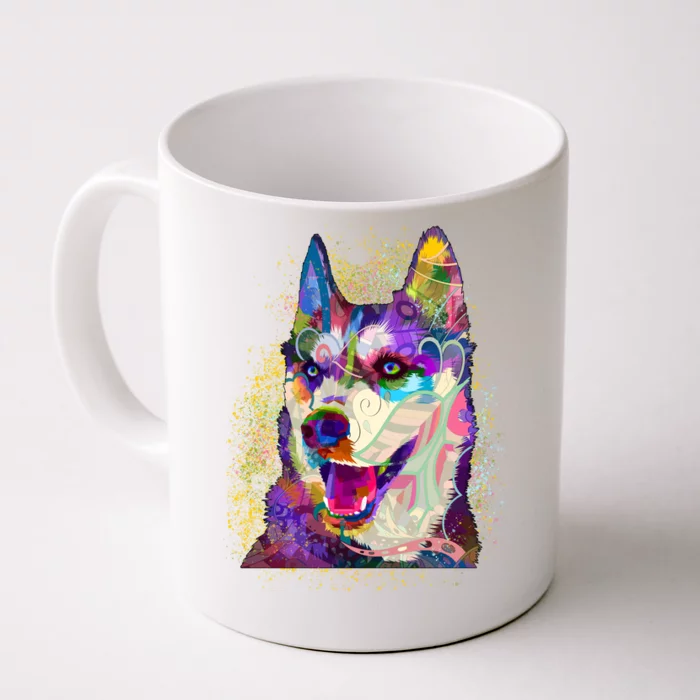 Colorful Siberian Husky Front & Back Coffee Mug