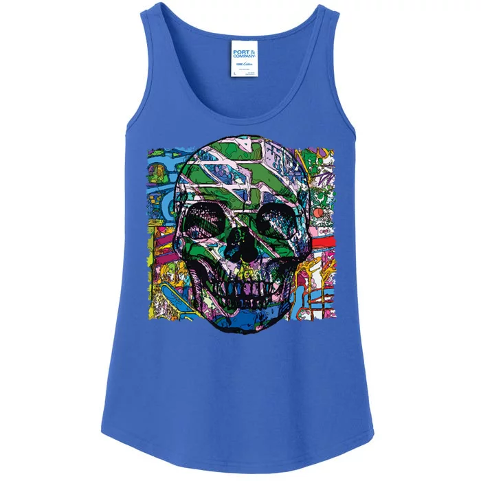 Colorful Skull Face Ladies Essential Tank