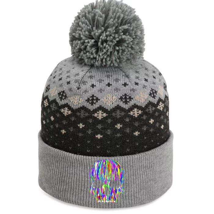 Colorful Skull Head The Baniff Cuffed Pom Beanie