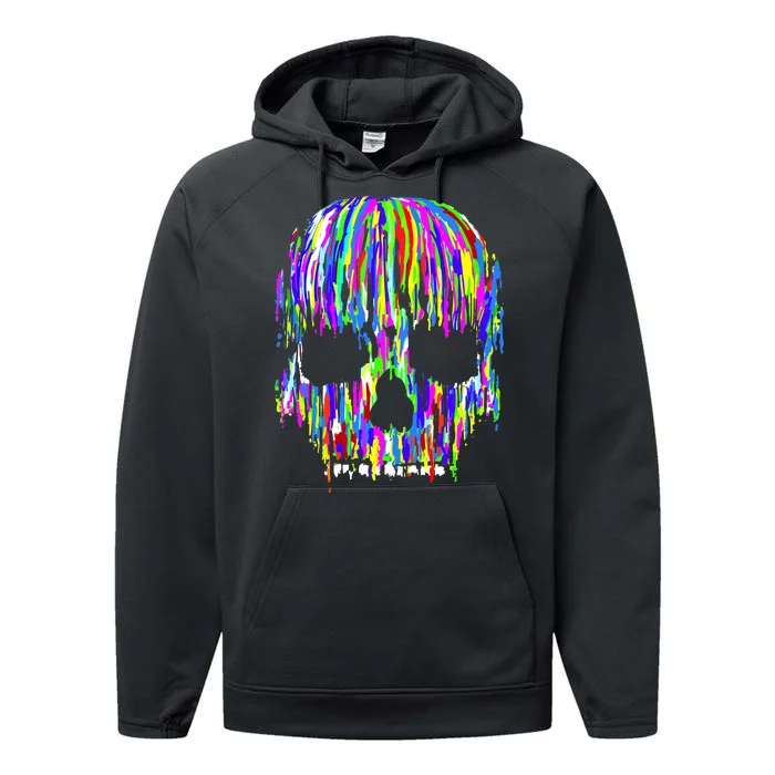 Colorful Skull Head Performance Fleece Hoodie