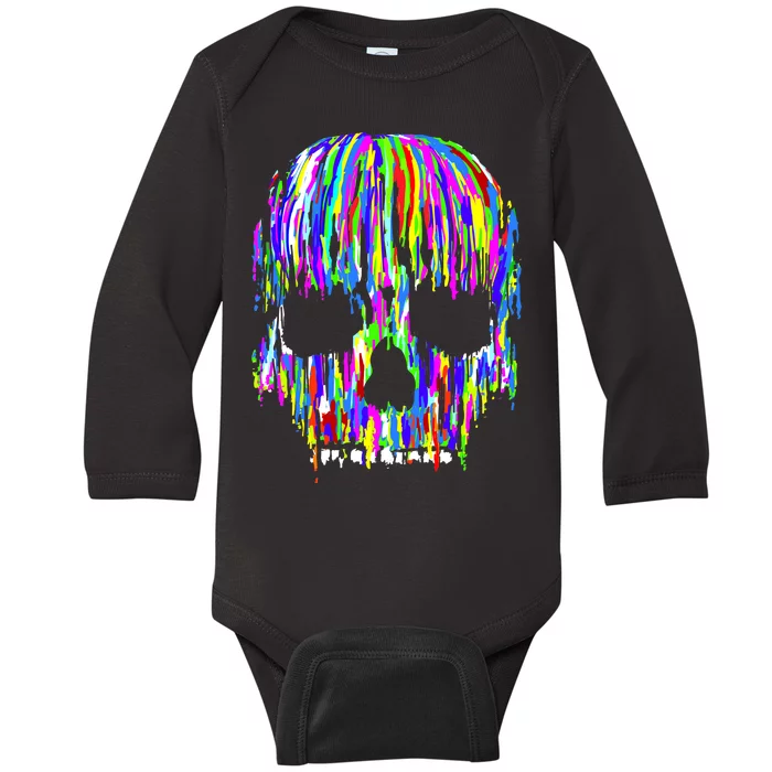 Colorful Skull Head Baby Long Sleeve Bodysuit