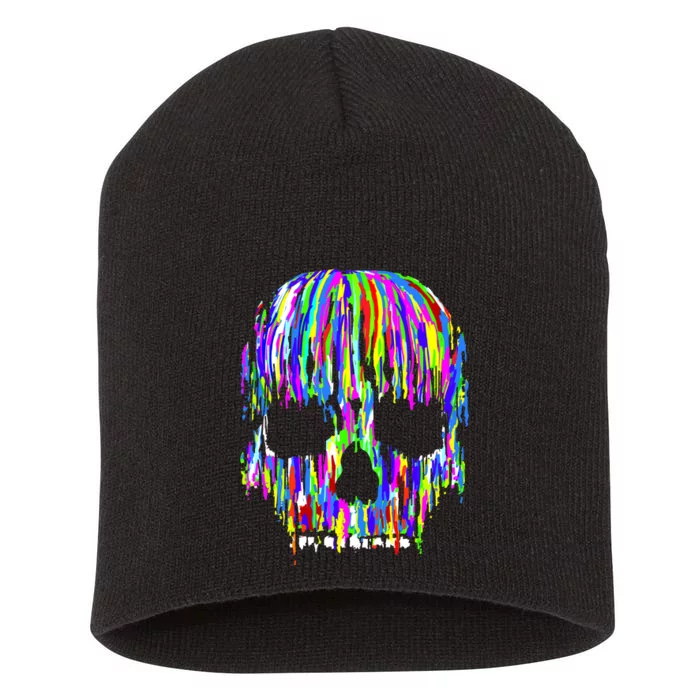 Colorful Skull Head Short Acrylic Beanie