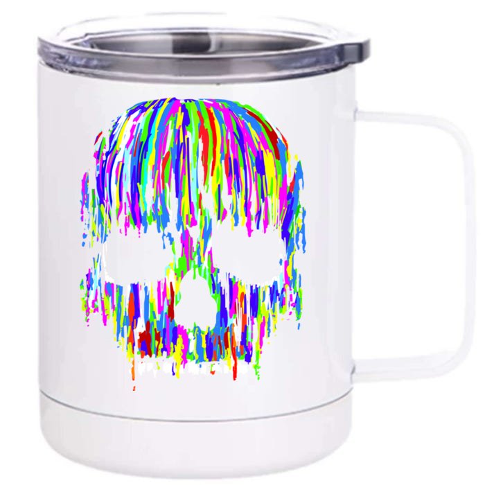 Colorful Skull Head Front & Back 12oz Stainless Steel Tumbler Cup