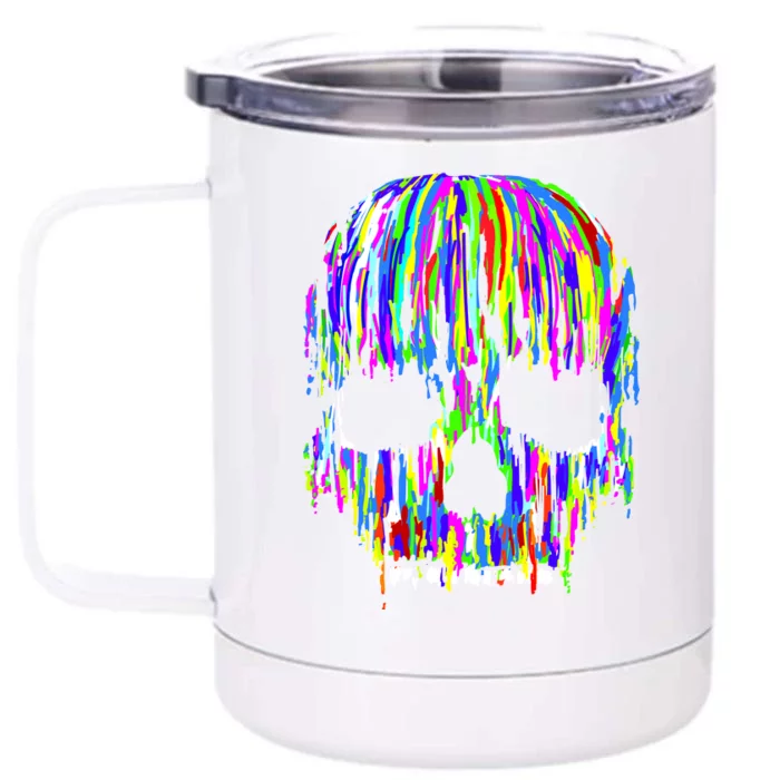 Colorful Skull Head Front & Back 12oz Stainless Steel Tumbler Cup