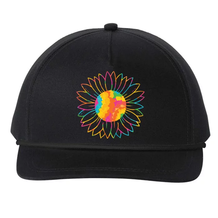 Colorful Sunflower Snapback Five-Panel Rope Hat