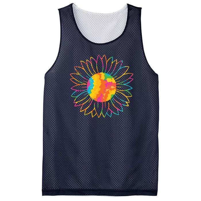 Colorful Sunflower Mesh Reversible Basketball Jersey Tank