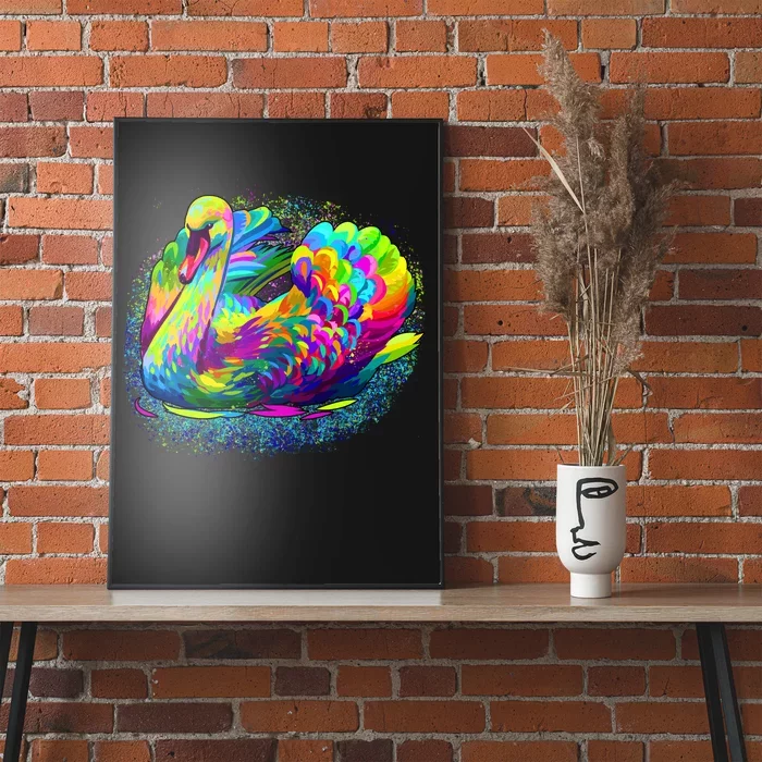 Colorful Swan Poster