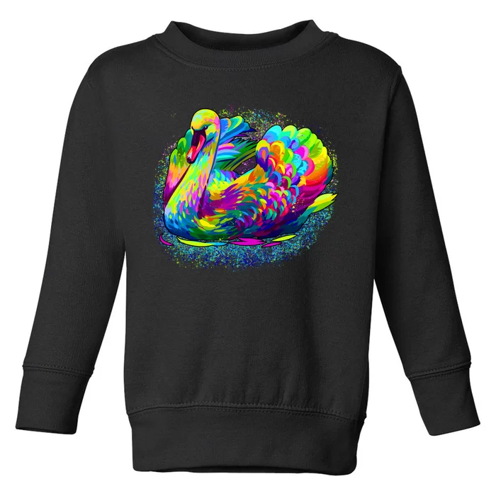 Colorful Swan Toddler Sweatshirt