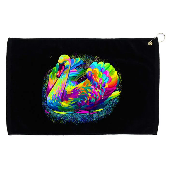 Colorful Swan Grommeted Golf Towel