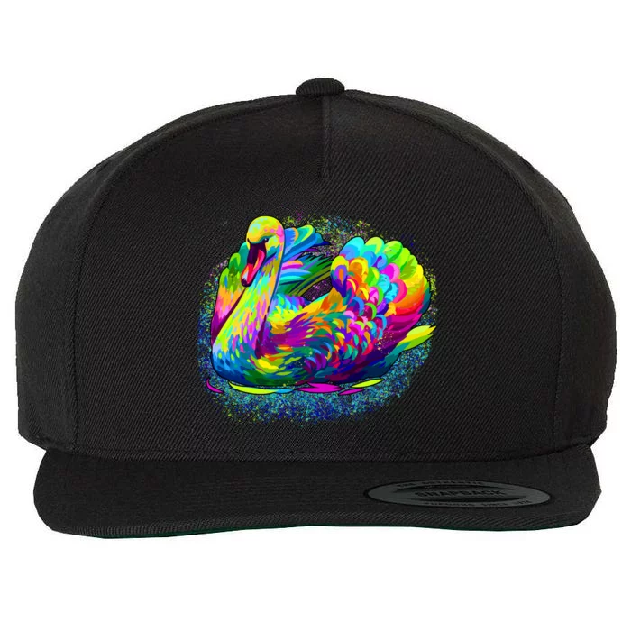 Colorful Swan Wool Snapback Cap